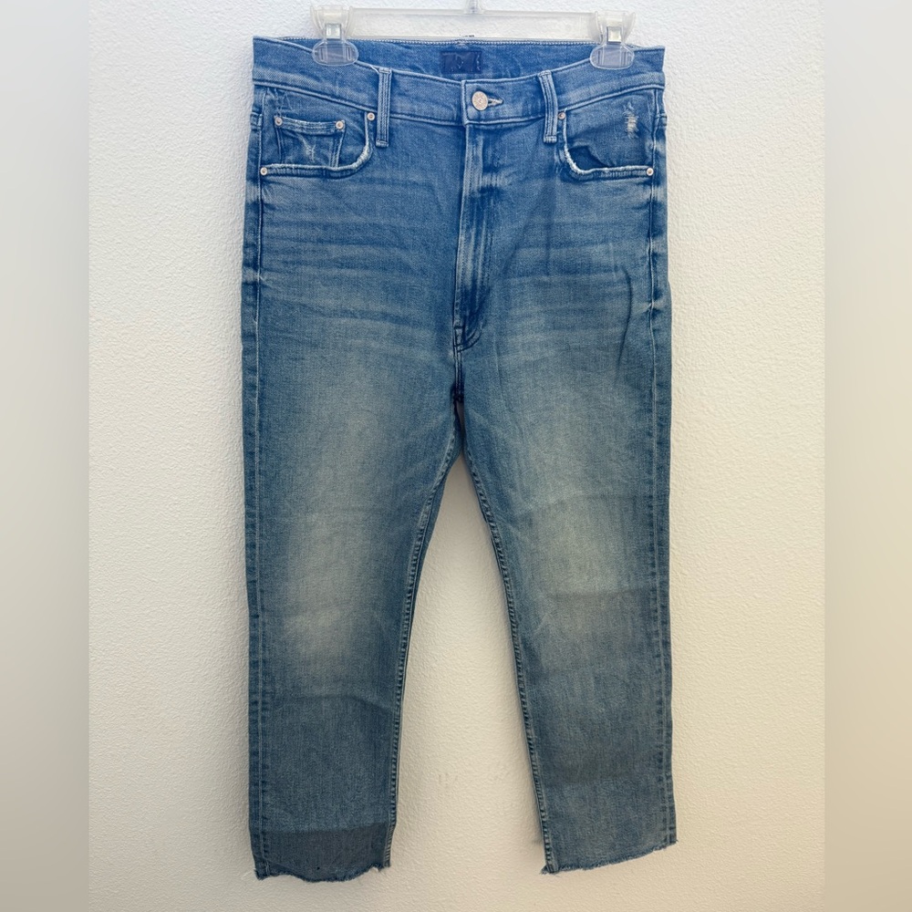 Mother, High Waisted Rider Ankle Fray, size 31